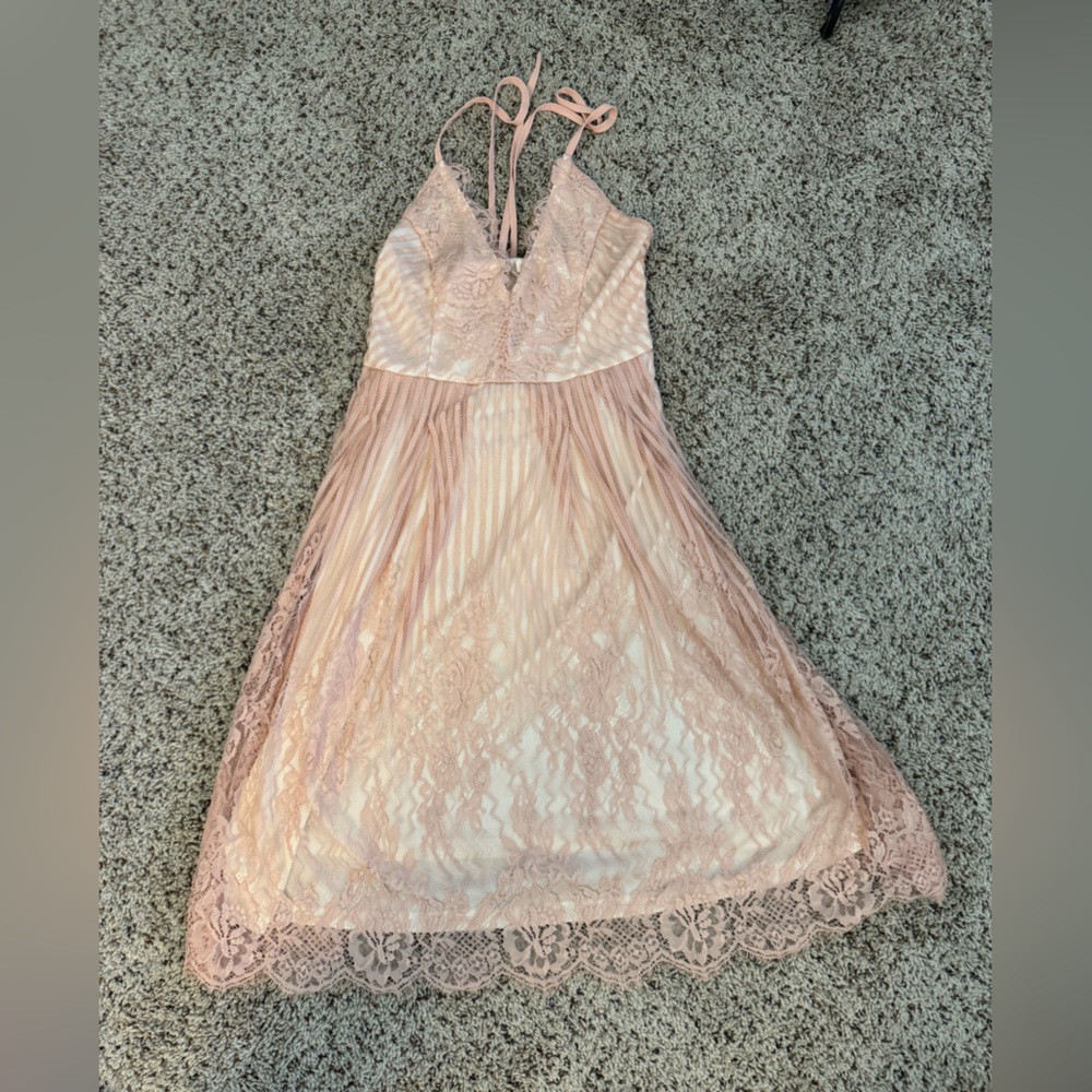 Pink lace dress